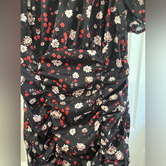 2/$15 Rushed Mini Dress with Puffed Sleeves - Picture 3 of 5